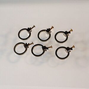 Cabinet Knob Drawer Ring Pull Handle Wardrobe Dresser Round Hardware Set Of 6